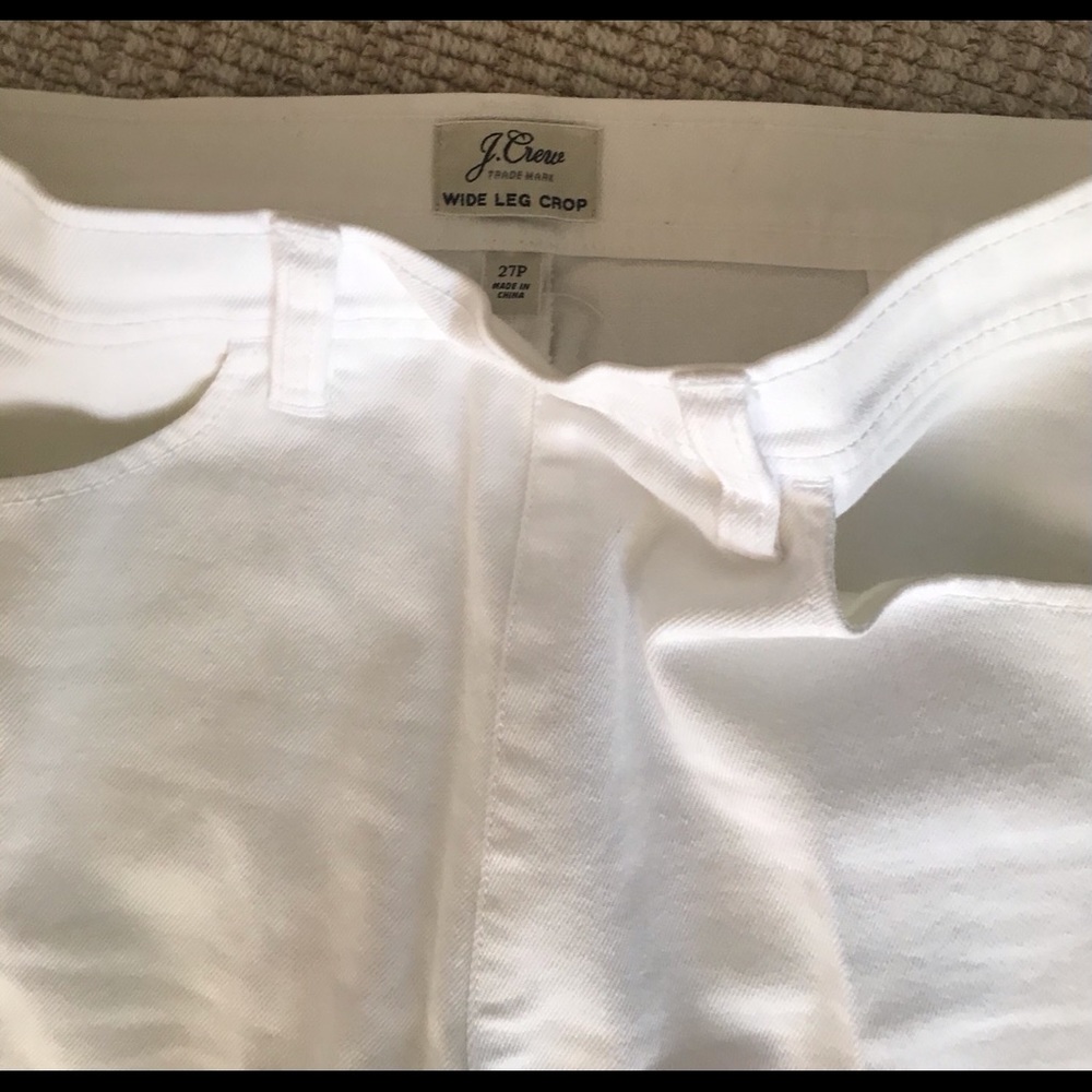 JCREW white wide leg crops